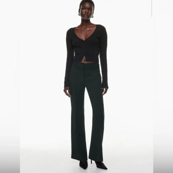 Aritzia Wilfred Cabaret Pant High Rise Slim Fit Flared Black Size 10 - Picture 3 of 10